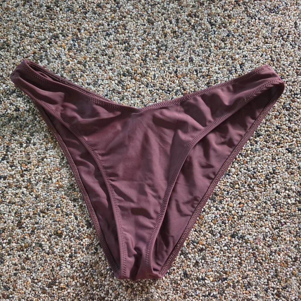 PacSun Swim Eco Burgundy V-Cut High Leg Bikini Bottoms Large